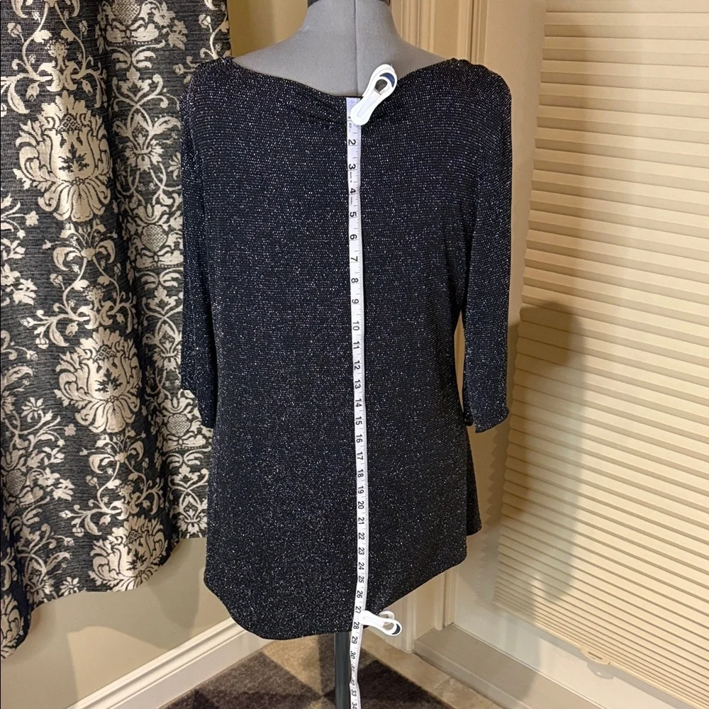 Clientele Blouse Black Shimmer Women's Top Size 1X - Picture 6 of 12